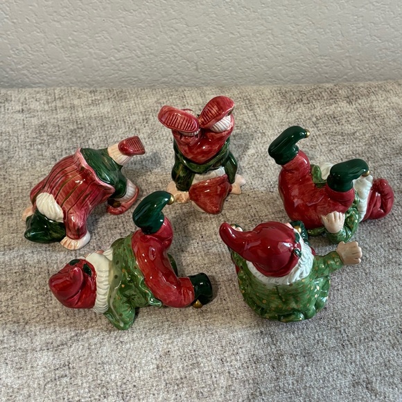 Set of Five Holiday Elf Figurines Christmas Decor - Picture 4 of 10